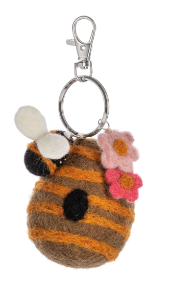 Whimsy Bee Wool Keychains