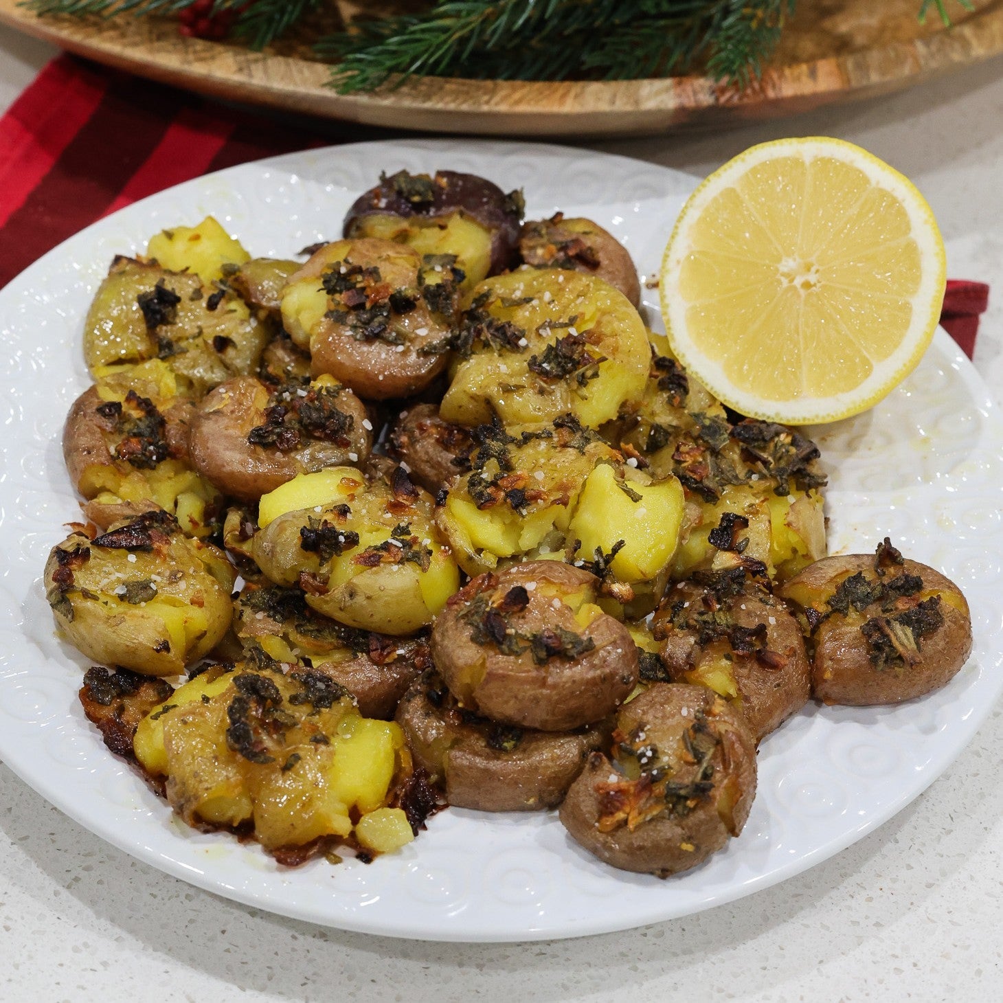 Smashed Hot Honey Sage Potatoes