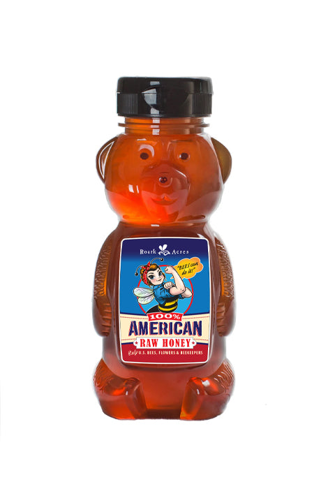 100% American Raw Honey - Squeezable Plastic Bears