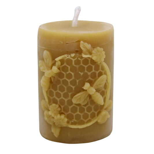 Floral Bee Mini Pillar Candle