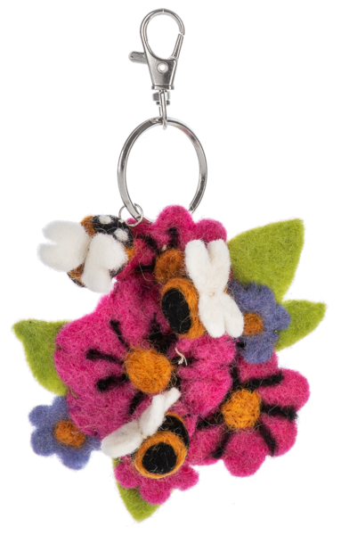 Whimsy Bee Wool Keychains