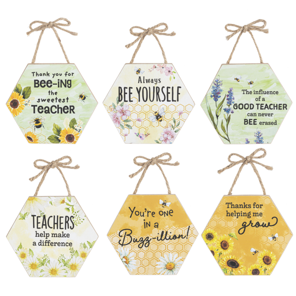 Bee & Teacher Sign Ornaments