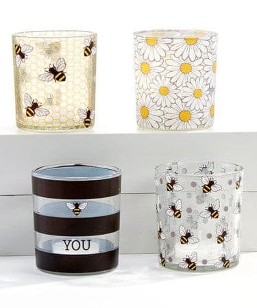 Glass Candle Holders.