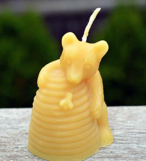 Bear & Skep Beeswax Votive.