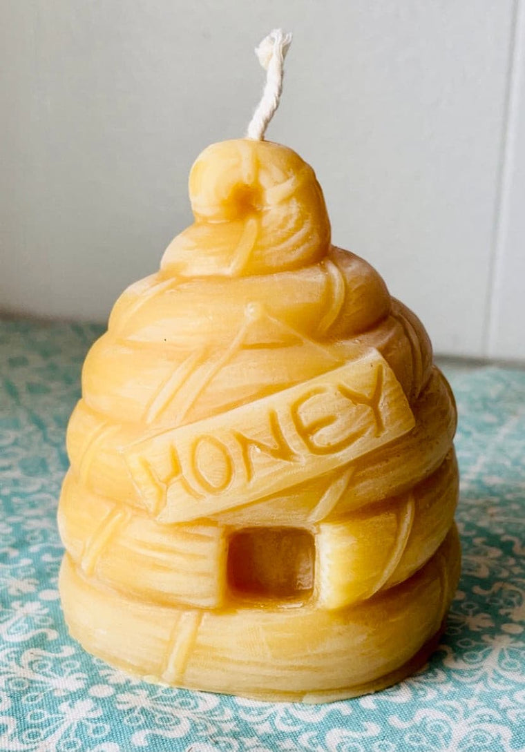 Honeybee Skep Shaped Beeswax Candles.