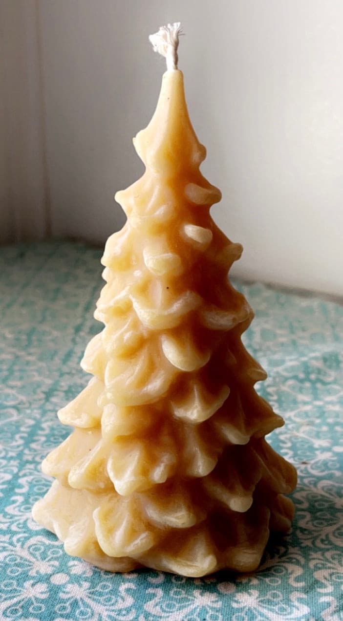 Christmas Tree Beeswax Candle.