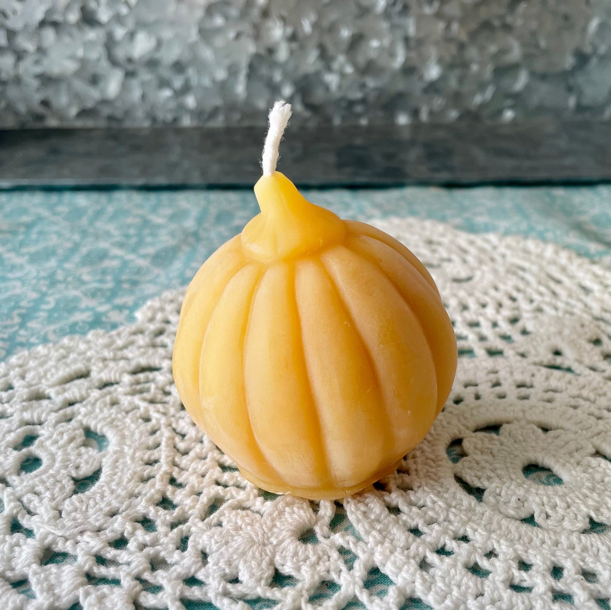 Pumpkin Beeswax Candles.