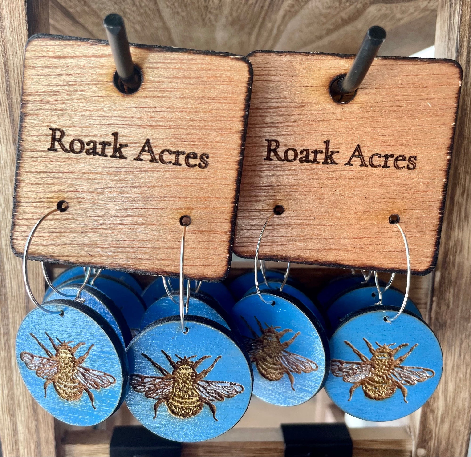 Handmade Bee Earrings By Amy Smith (Cajun Blackbird).