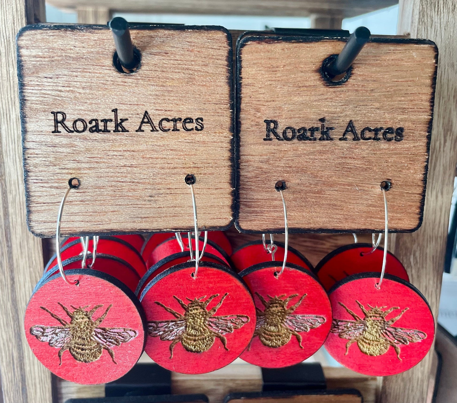 Handmade Bee Earrings By Amy Smith (Cajun Blackbird).