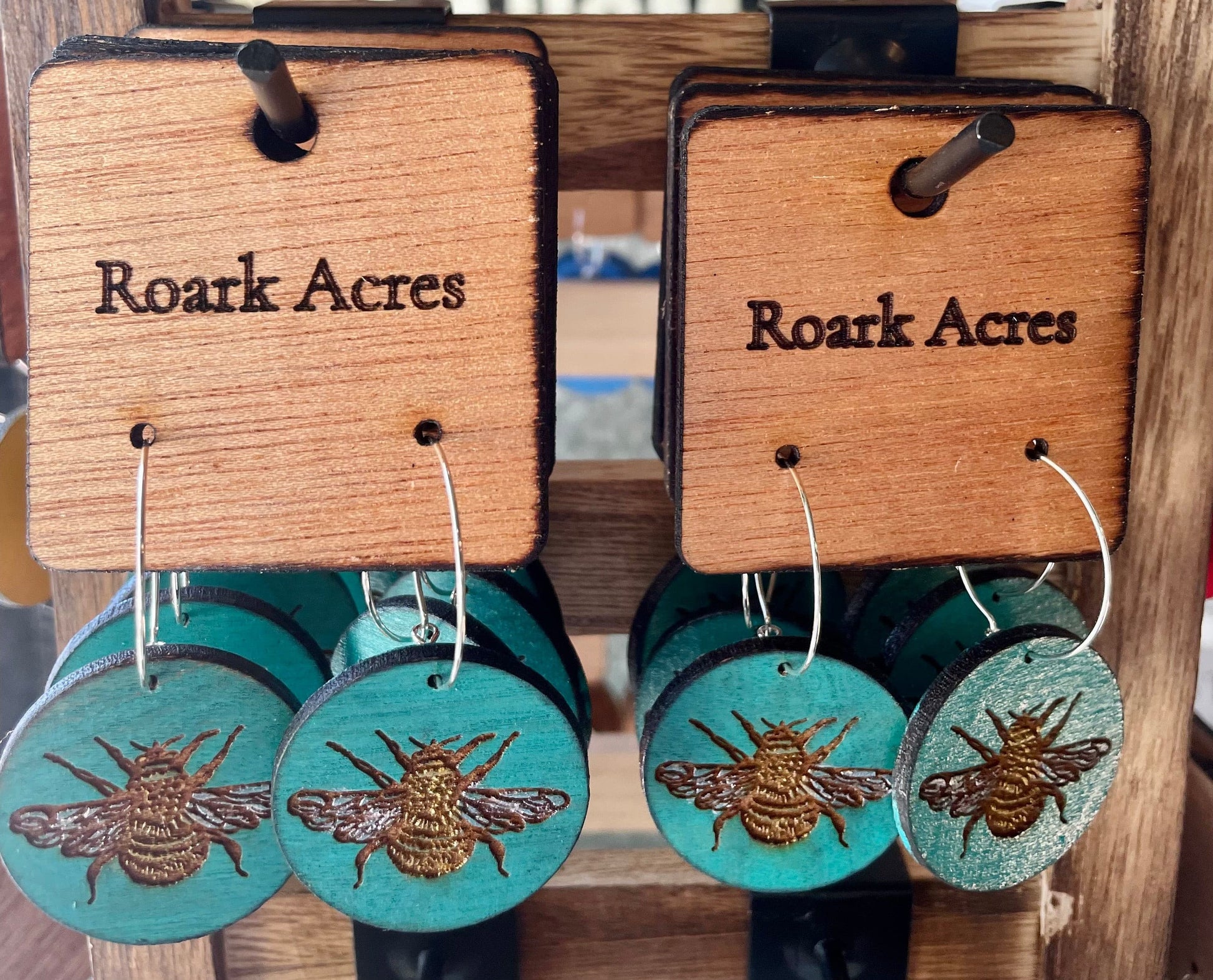 Handmade Bee Earrings By Amy Smith (Cajun Blackbird).
