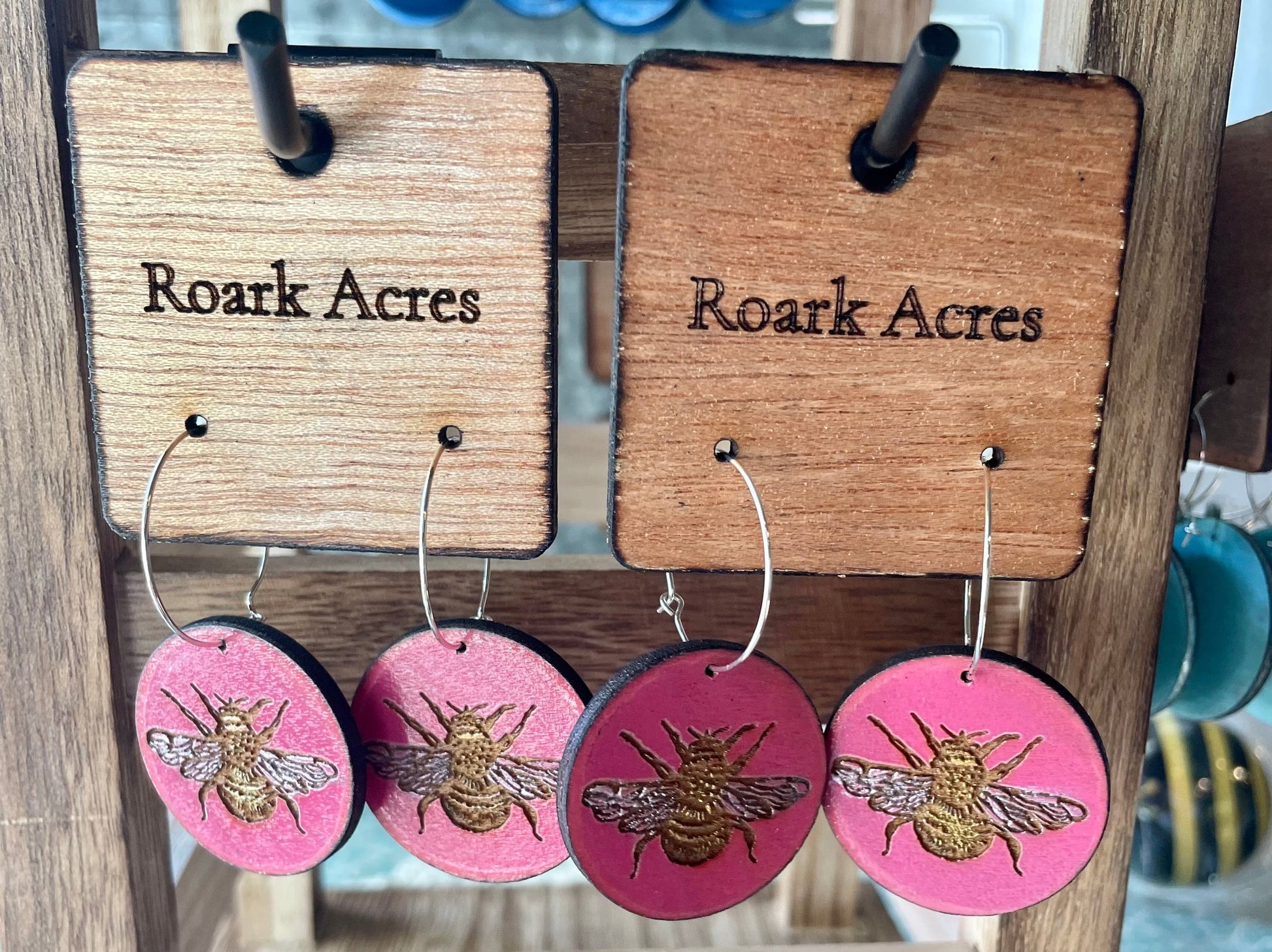 Handmade Bee Earrings By Amy Smith (Cajun Blackbird).