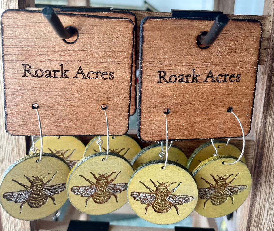 Handmade Bee Earrings By Amy Smith (Cajun Blackbird).