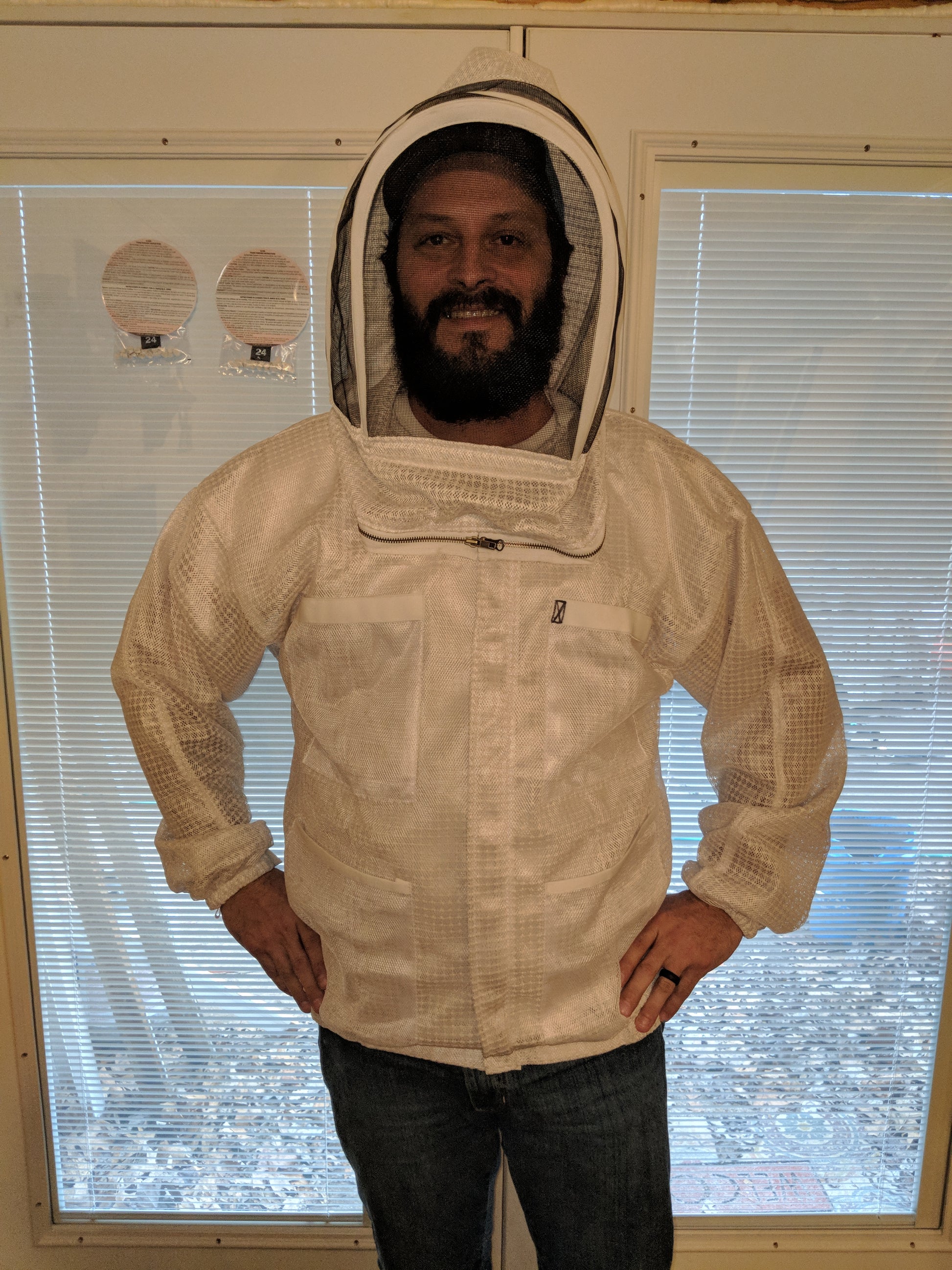 Vented Beekeeping Jacket with Veil.