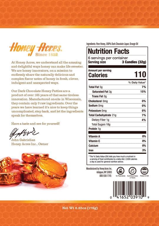 Dark Chocolate Honey Patties.