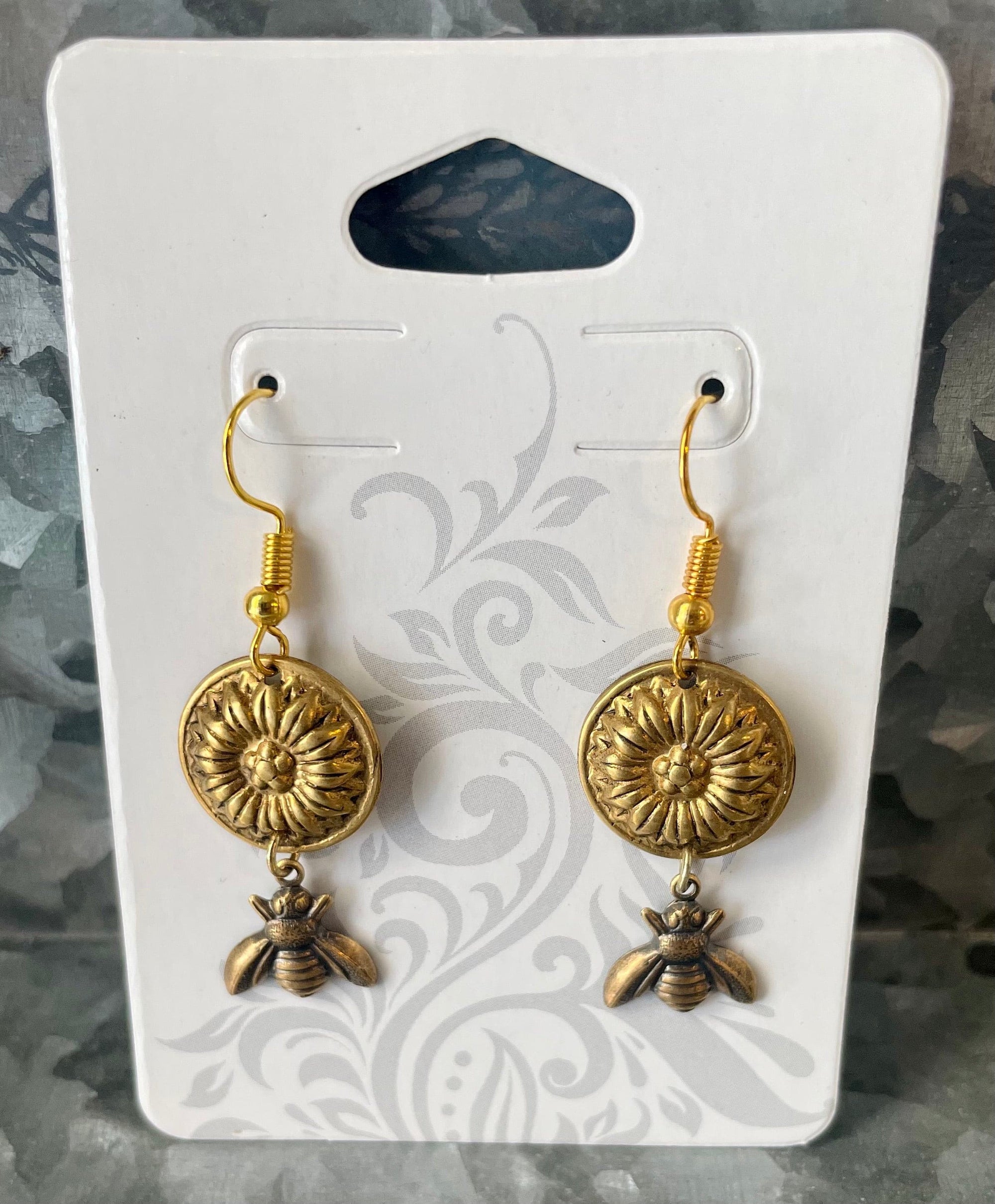 Handmade Bee Earrings By Desi Kelsch.