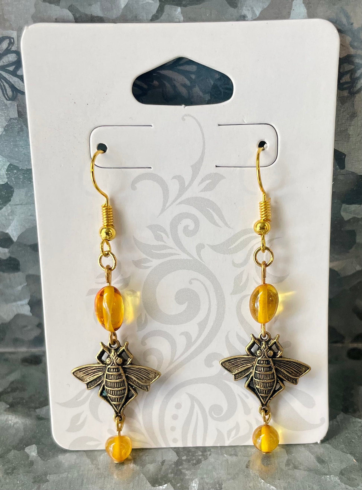 Handmade Bee Earrings By Desi Kelsch.