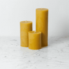 Smooth Beeswax Pillar Candles.